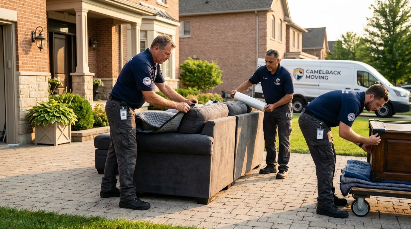 Large estate moving crew wrapping furniture in Rose Hill, NC